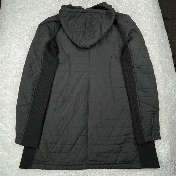 Prana Esla Long Black Sherpa Lined Coat - Picture 3 of 14